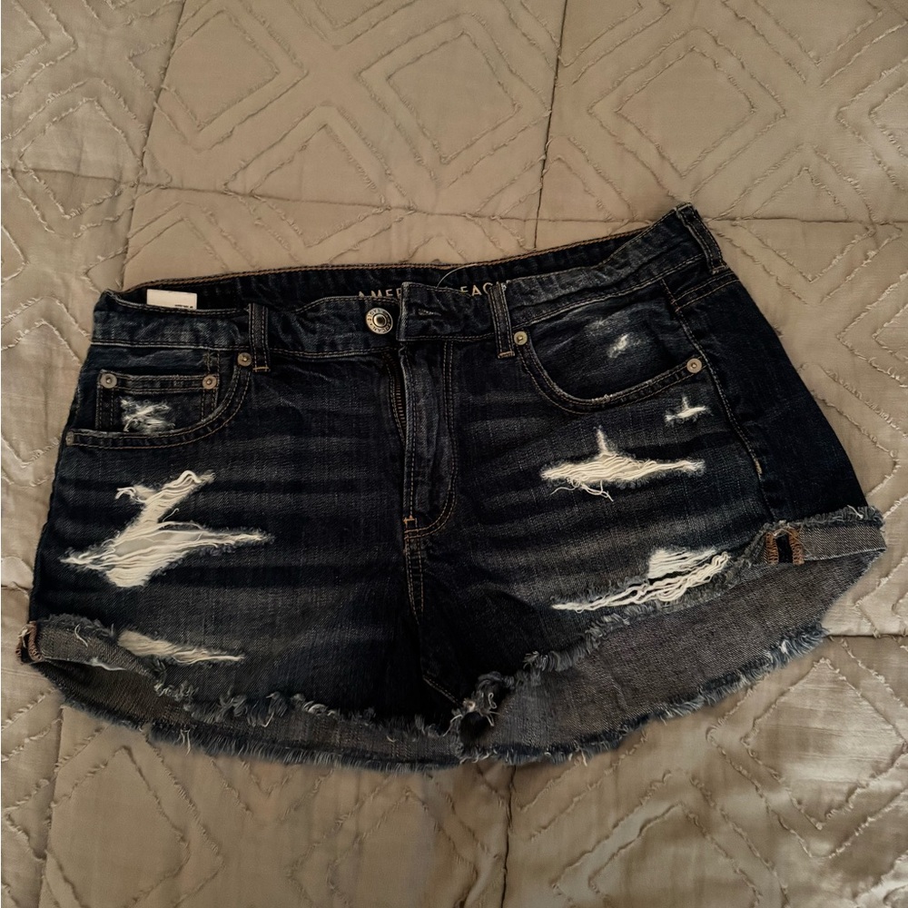 American Eagle Outfitters Dark Blue Jean Shorts Tomgirl Shortie size 10